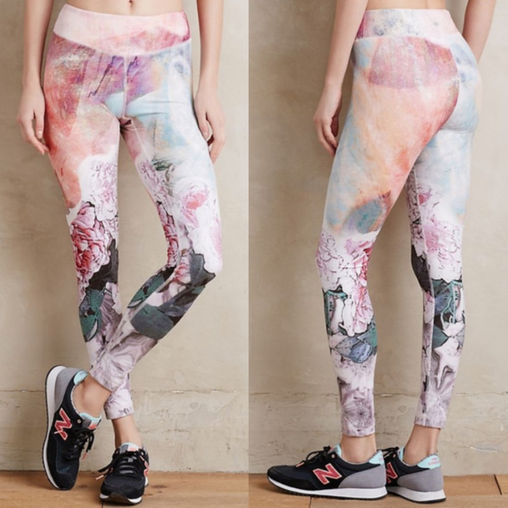 Anthropologie Pure + Good Frosted Floral leggings